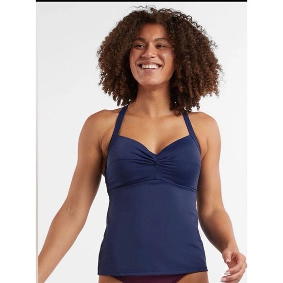 Title Nine Pele Tankini Top Navy Blue Size 38DDD - Picture 1 of 4